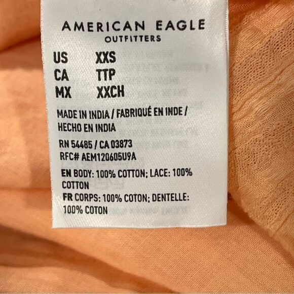American Eagle salmon color lace crop‎ top size XXS - Picture 10 of 13